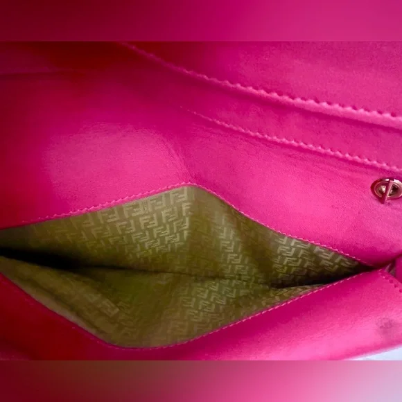 Pink Fendi Lambskin Wallet On Chain WOC - Picture 14 of 15